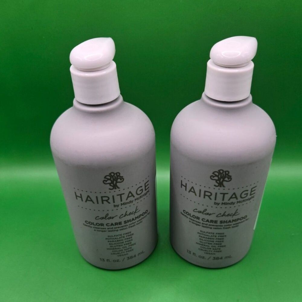 (QTY 2) Hairitage by Mindy McKnight Color Check Color Care Shampoo 13 oz